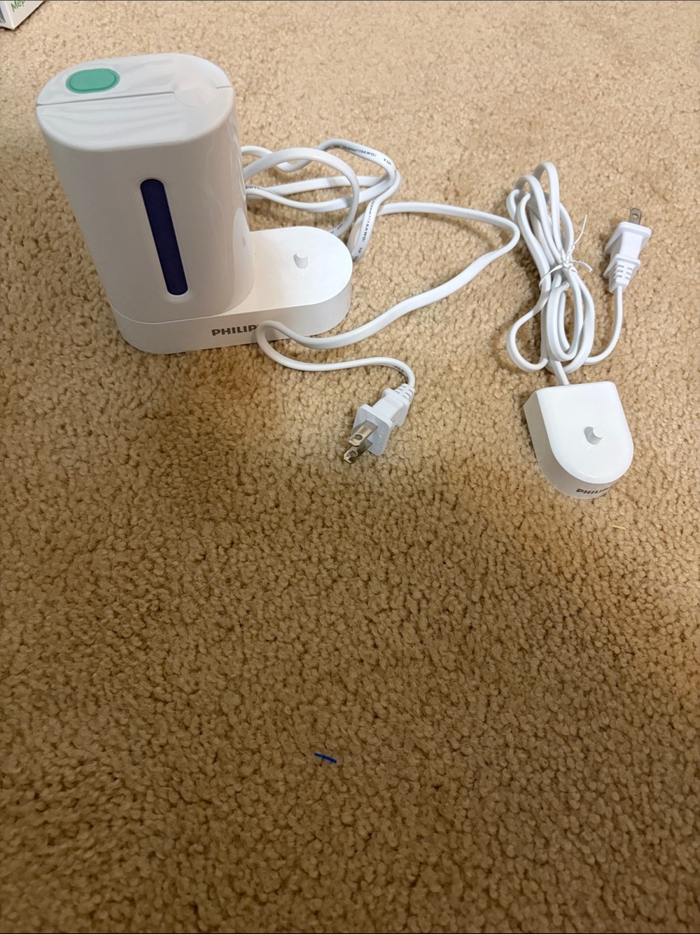 Philips White Electric UV Toothbrush Charger/ Sanitizer + FREE Travel Charger